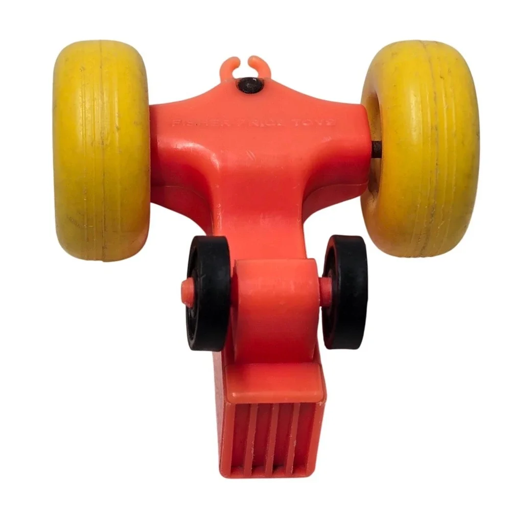 Fisher Price Vintage Little People Red Farm Tractor Boy Figure Toy Red Yellow